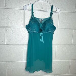 < Y2K Delicates Turquoise Lace Detail Lingerie >